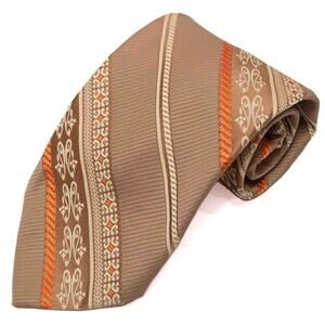 Beau Brummell Vintage Retro Tan Orange 60's 70's Necktie Neck Tie